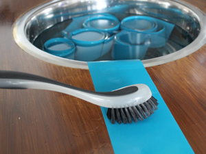 wassen lamellen met borsteltje 
